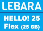 Lebara Hello! 25 Flex (Allnet Flat mit 25 GB) - monatlich kündbar