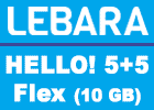 Lebara Hello! 5+5 Flex (Allnet Flat mit 10 GB) - monatlich kündbar