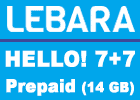 Lebara Hello! 7+7 Prepaid (Allnet Flat mit 14 GB) - keine Vertragsbindung