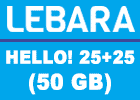 Lebara Hello! 25+25 (Allnet Flat mit 50 GB)