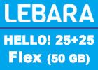 Lebara Hello! 25+25 Flex (Allnet Flat mit 50 GB) - monatlich kündbar