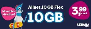 Lebara Allnet 10 GB Flex Vertrag - Aktion