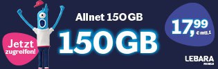 Lebara Allnet 150 GB Handyvertrag - Aktion