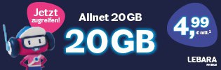 Lebara Allnet 20 GB Handyvertrag - Aktion