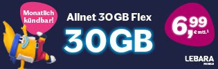 Lebara Allnet 30 GB Flex Vertrag - Aktion