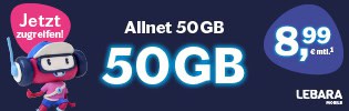 Lebara Allnet 50 GB Handyvertrag - Aktion