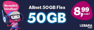 Lebara Allnet 50 GB Flex Vertrag - Aktion