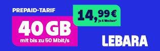 Lebara HELLO! 40 Prepaid Aktion