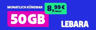 Lebara Allnet 50 GB Flex Vertrag - Aktion